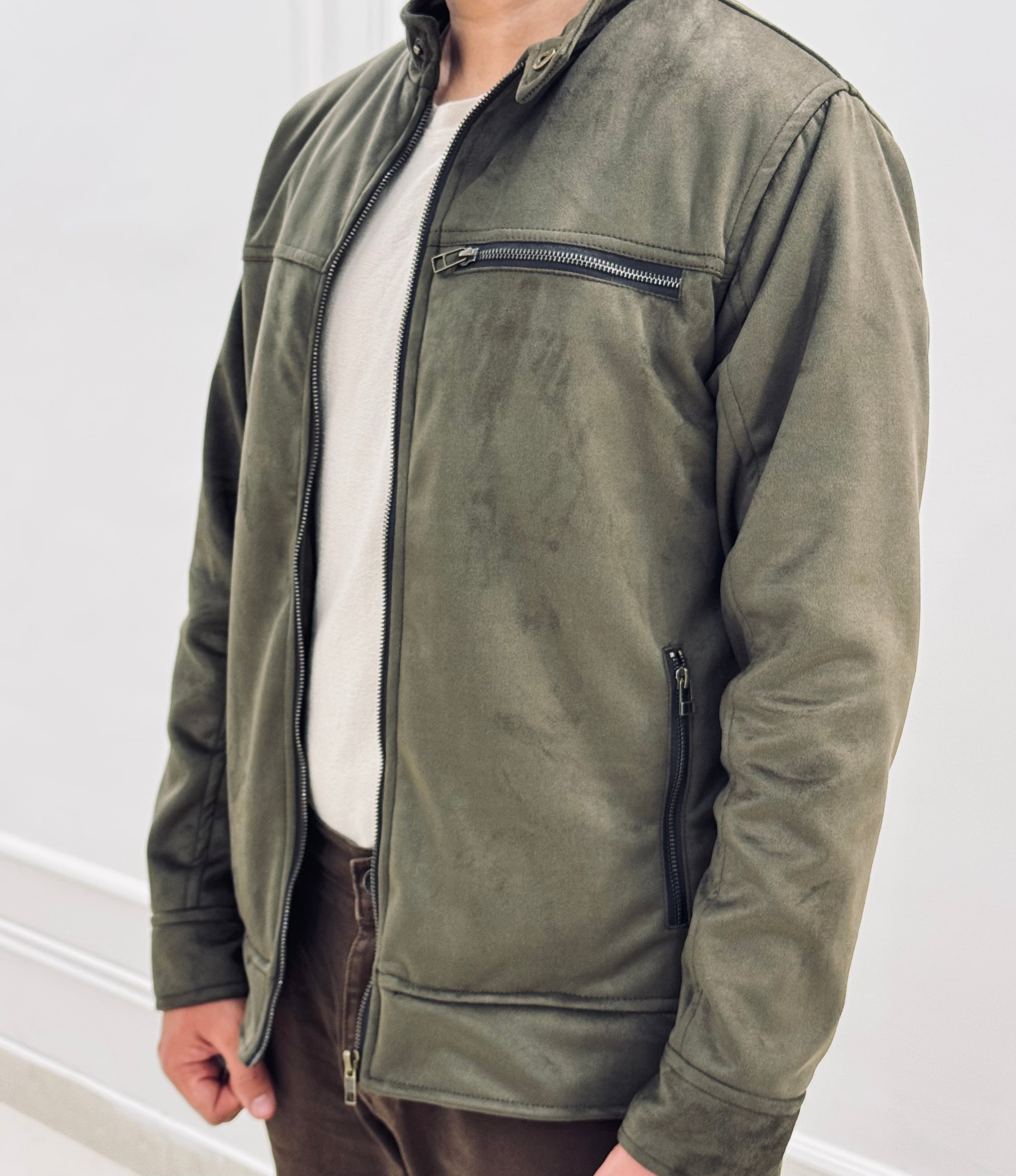 Suede Olive Green Jacket - Vol II
