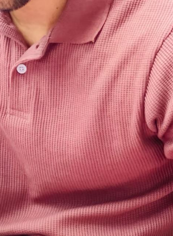 Muted Mauve Waffle Polo