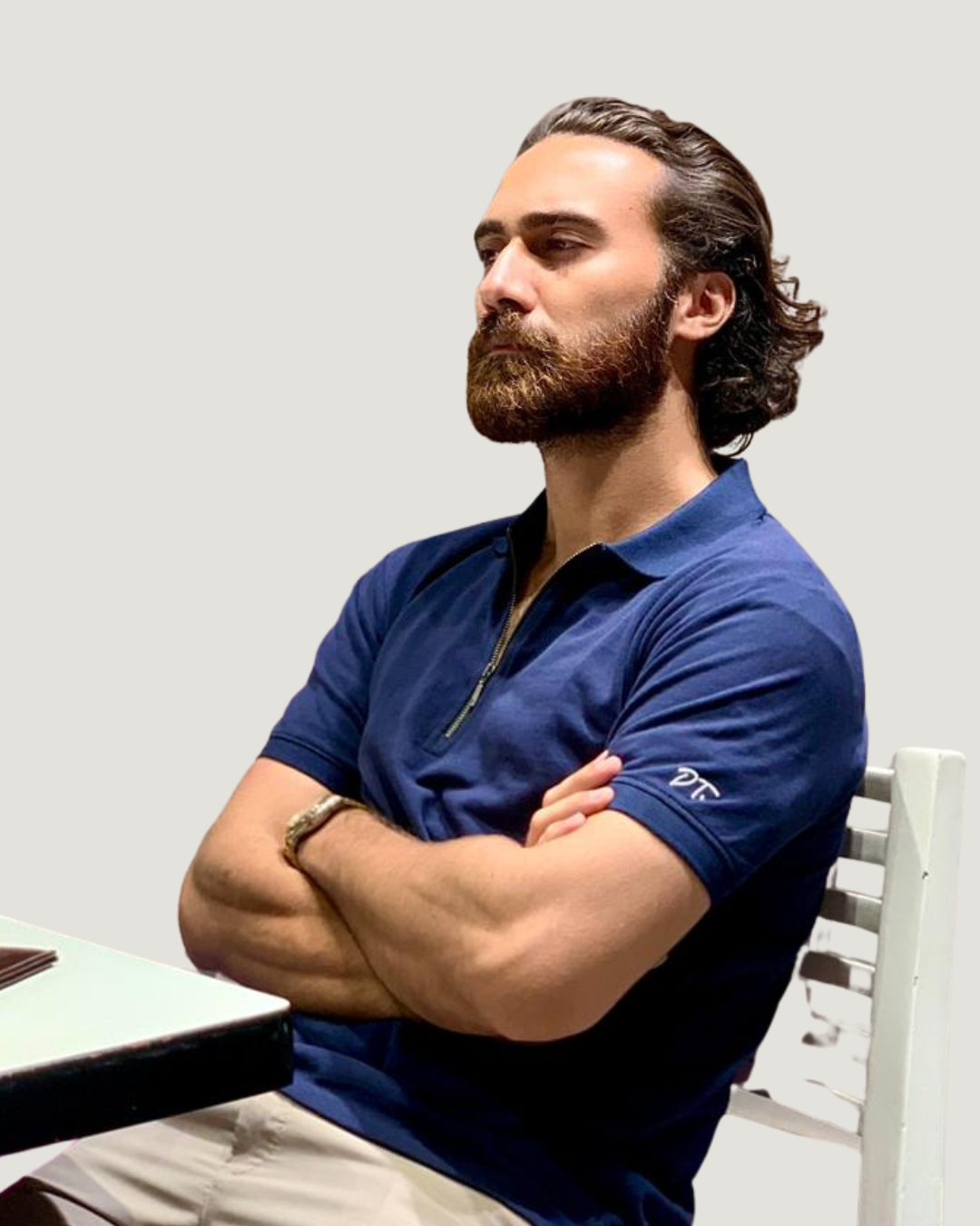 Midnight Blue Zipper Polo