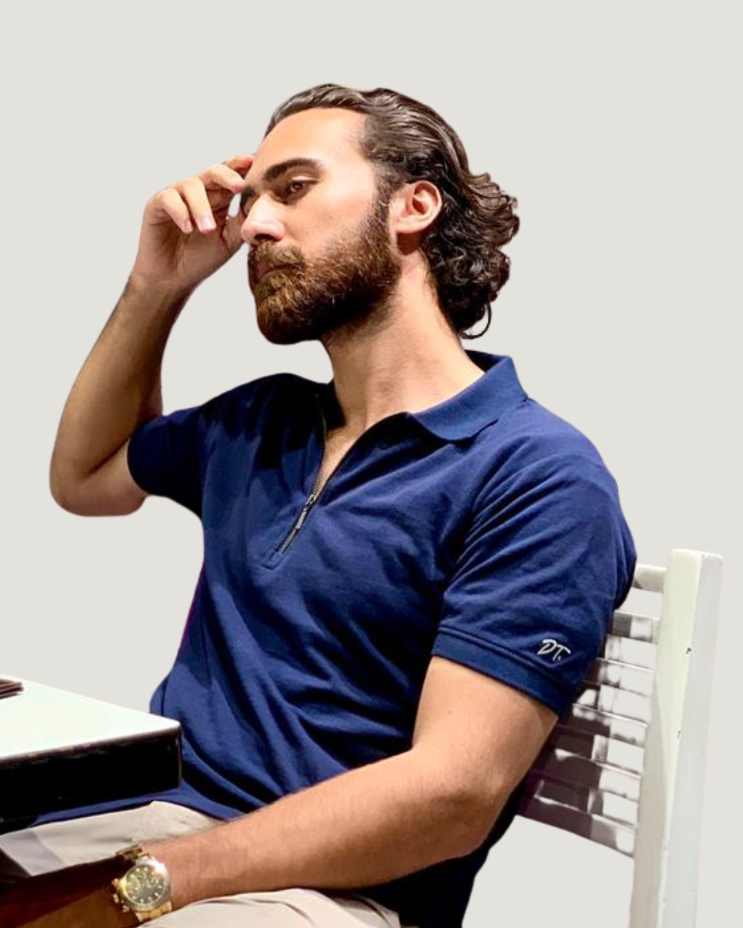 Midnight Blue Zipper Polo