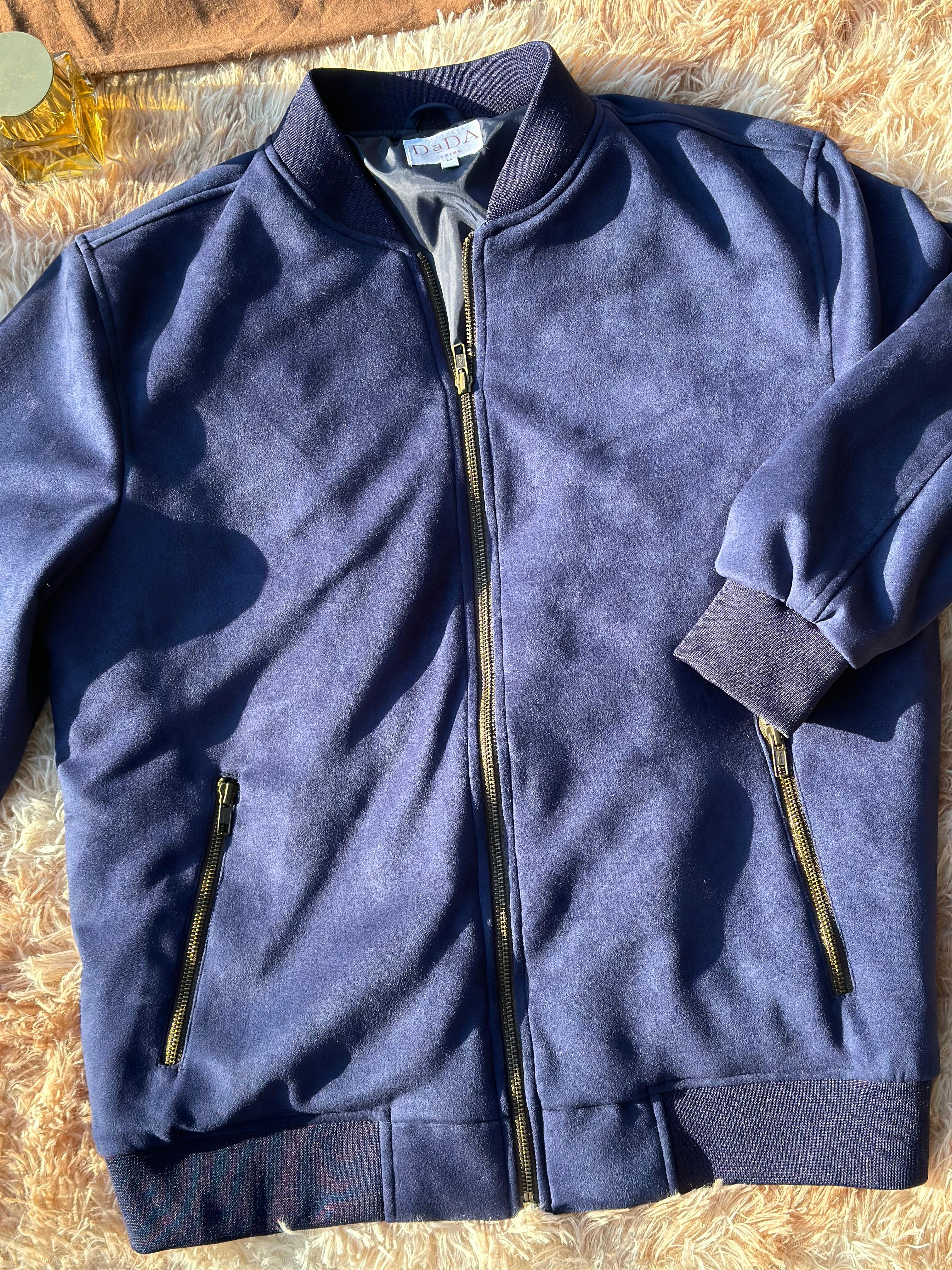 Navy Blue Suede Jacket