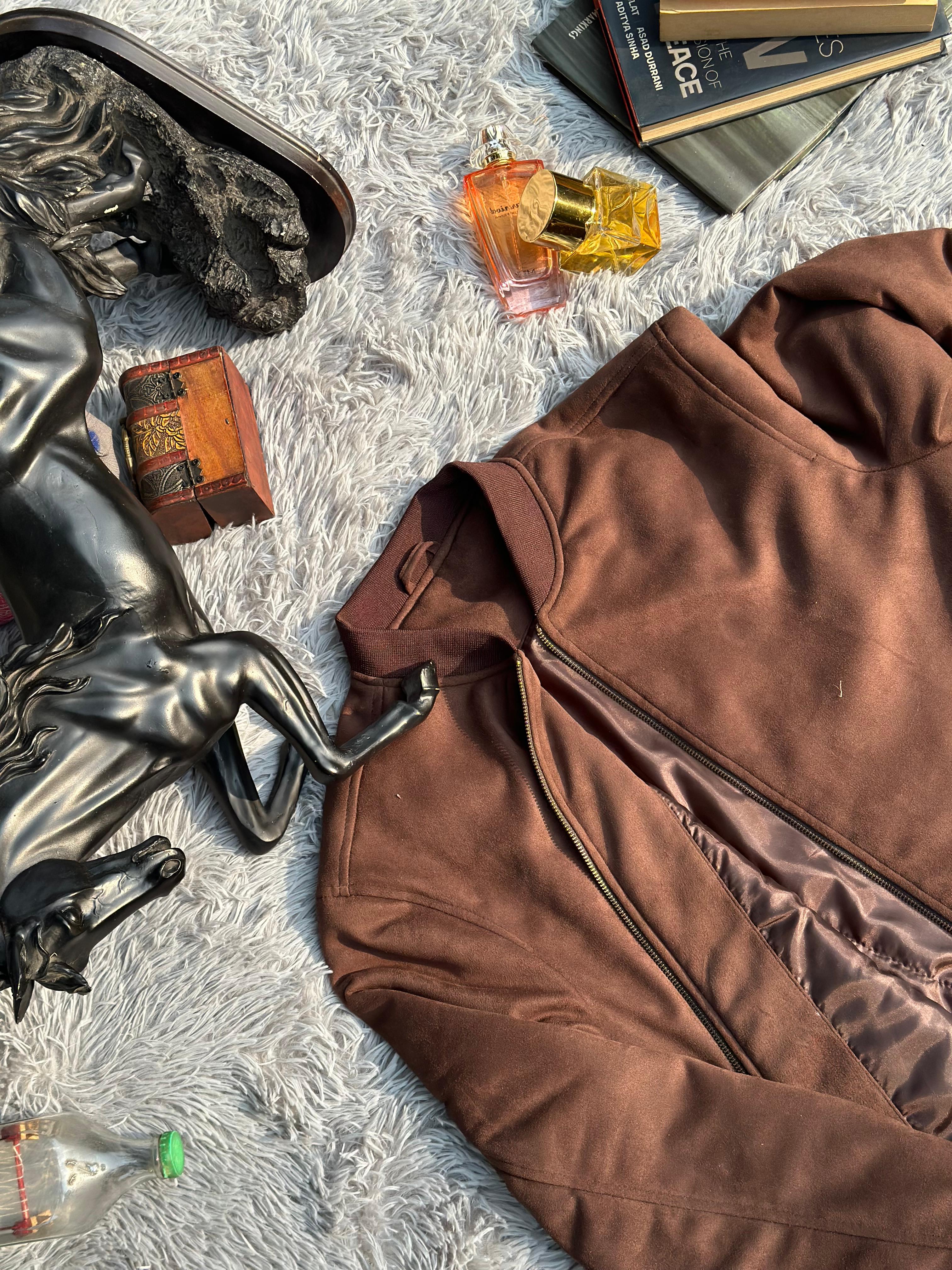 Chocolate Brown Suede Jacket