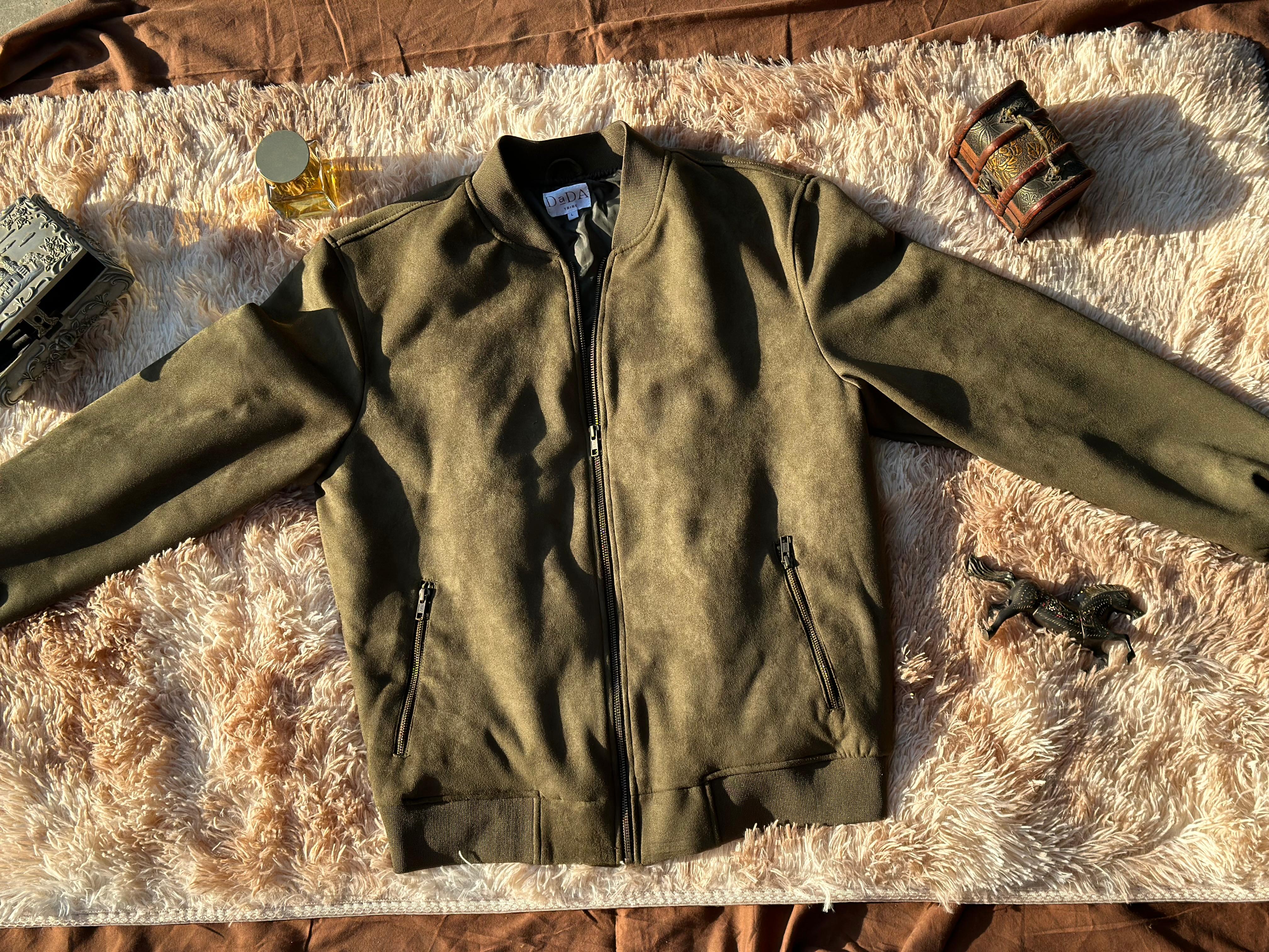 Olive Green Suede Jacket